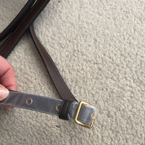 Coach Dark Brown Leather Swinger Crossbody with Gold Turnlock - Picture 10 of 12